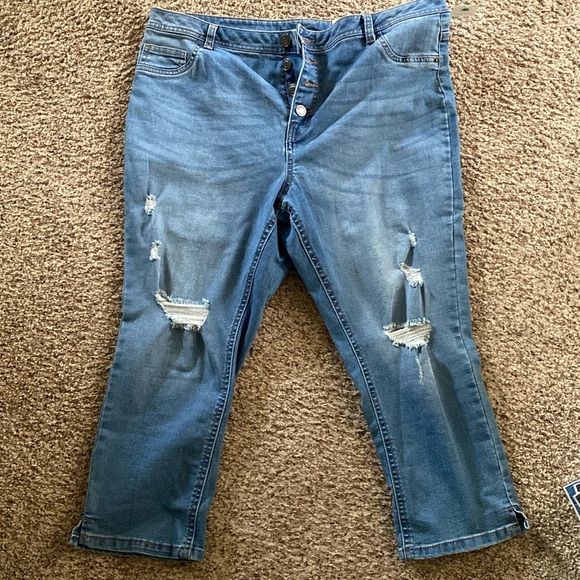 George Jean Capri Jeans Distressed - Picture 1 of 5